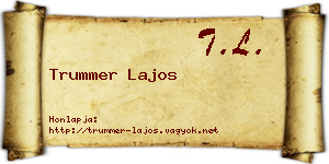 Trummer Lajos névjegykártya